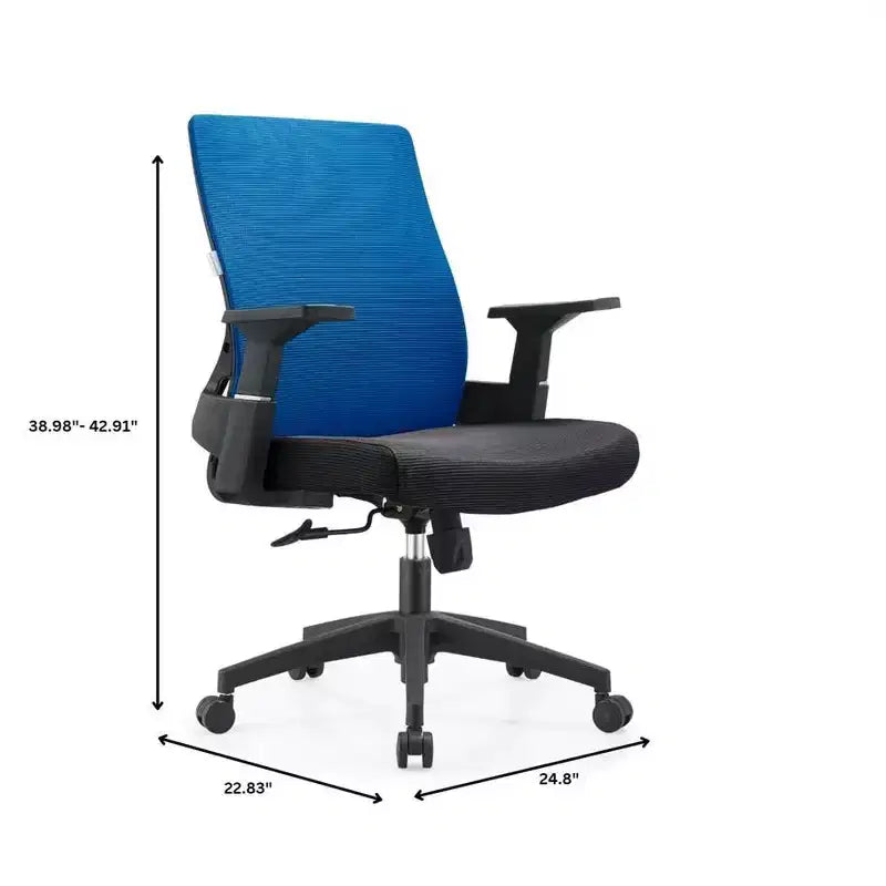 Sedia da ufficio ergonomica in rete, monoposto, girevole e inclinabile