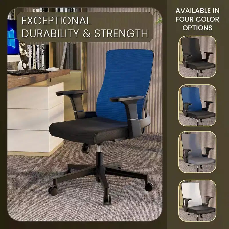 Sedia da ufficio ergonomica in rete, monoposto, girevole e inclinabile