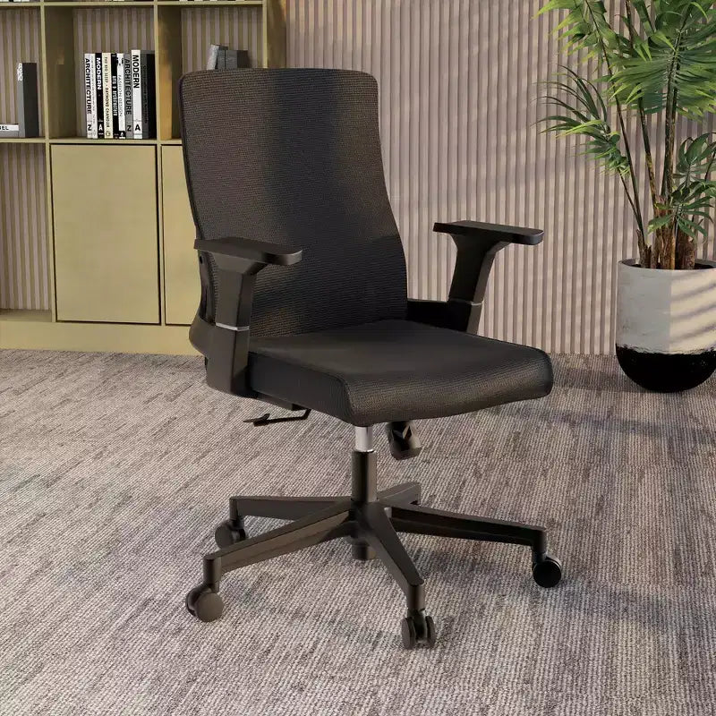 Sedia da ufficio ergonomica in rete, monoposto, girevole e inclinabile