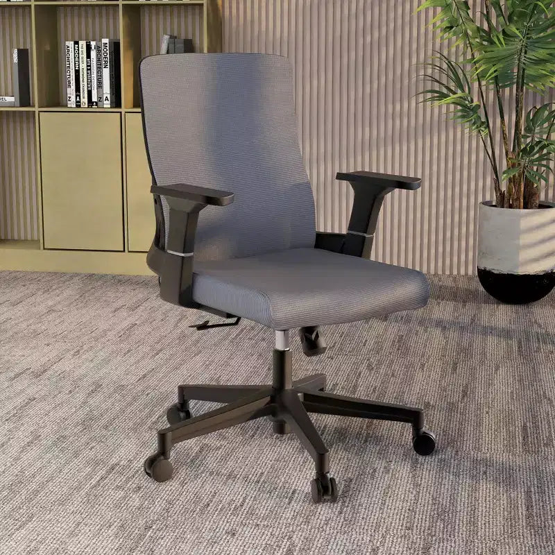 Sedia da ufficio ergonomica in rete, monoposto, girevole e inclinabile