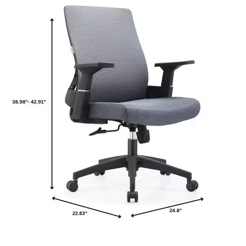 Sedia da ufficio ergonomica in rete, monoposto, girevole e inclinabile