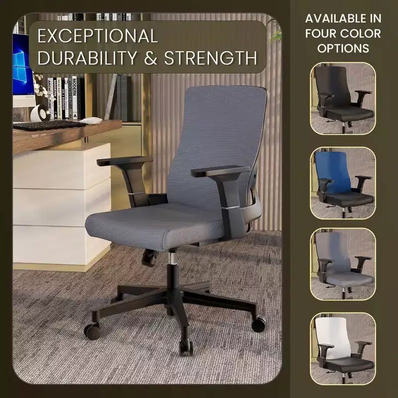 Sedia da ufficio ergonomica in rete, monoposto, girevole e inclinabile