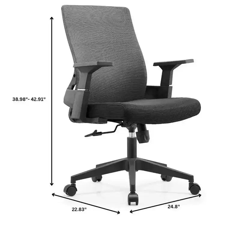 Sedia da ufficio ergonomica in rete, monoposto, girevole e inclinabile
