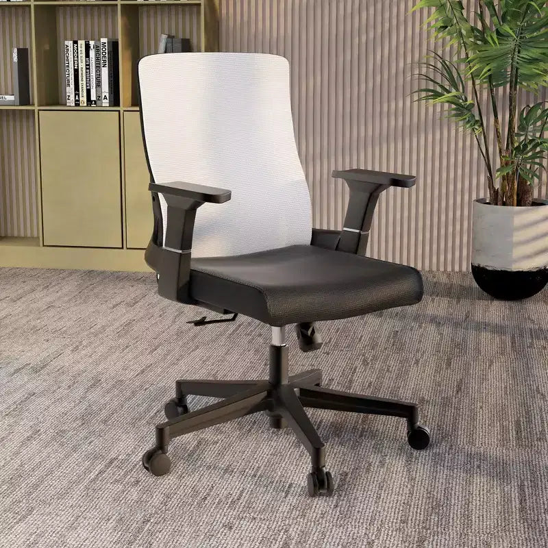 Sedia da ufficio ergonomica in rete, monoposto, girevole e inclinabile