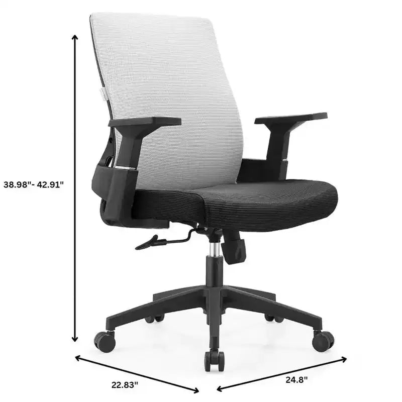 Sedia da ufficio ergonomica in rete, monoposto, girevole e inclinabile