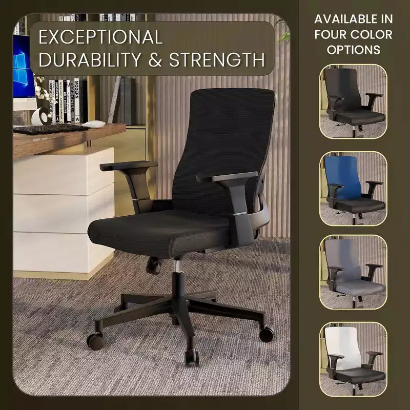 Sedia da ufficio ergonomica in rete, monoposto, girevole e inclinabile