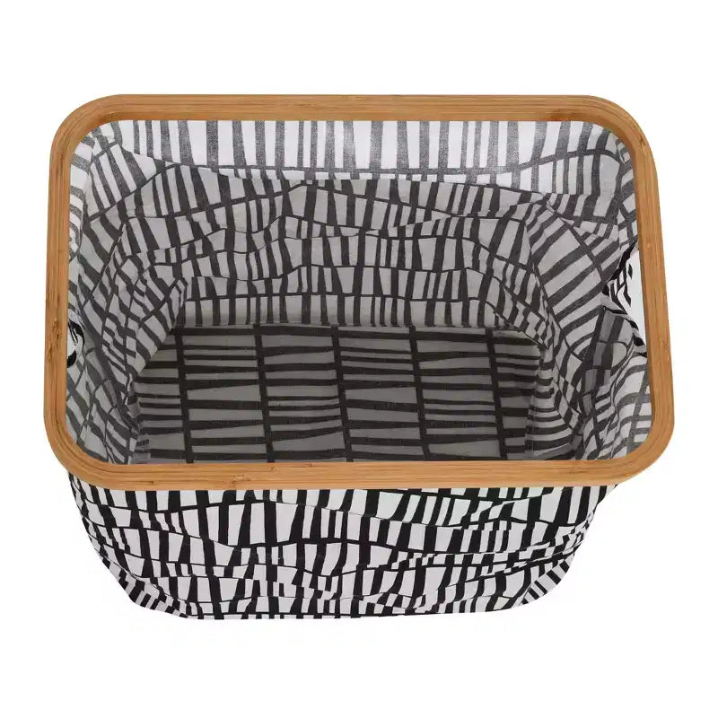 Cesta portabiancheria rettangolare in bambù naturale, singola