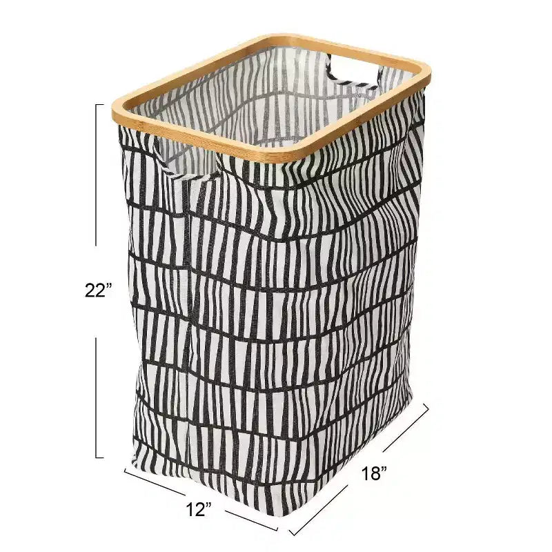 Cesta portabiancheria rettangolare in bambù naturale, singola