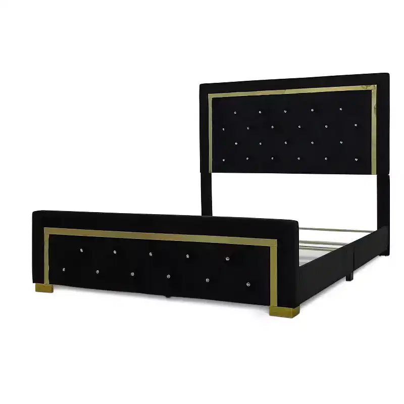 Home Design Deena Panel Bed Black