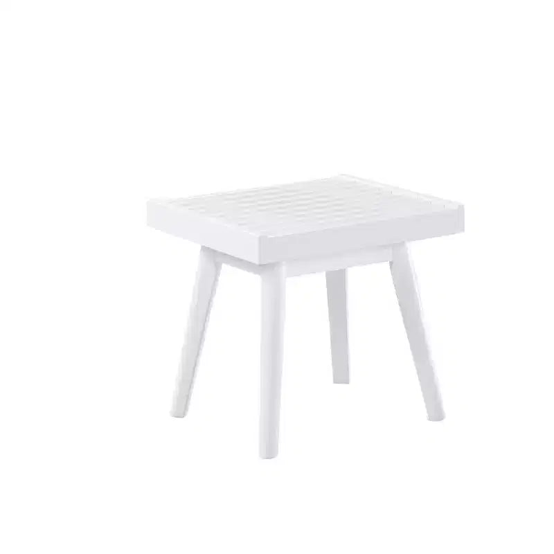 Panca a doghe in legno bianco, 48 cm di lunghezza, 1 persona