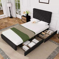 Struttura Letto Imbottita con 4 Cassetti e Testiera – Nero/Grigio/Verde/Bianco, Singolo/Piazza e Mezza/Matrimoniale/King