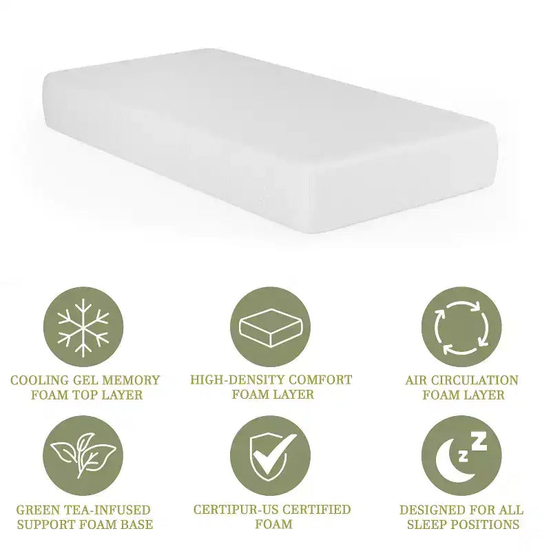 Materasso in memory foam bianco in scatola, 25 cm, 1 persona
