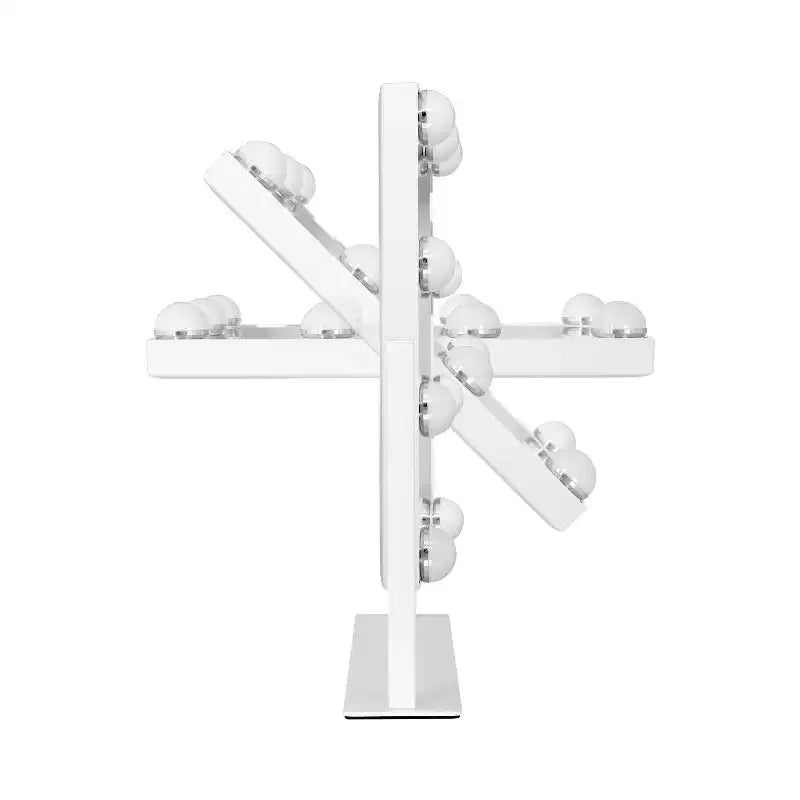 Specchio da trucco Hollywood bianco con lampadine LED, rettangolare, singolo